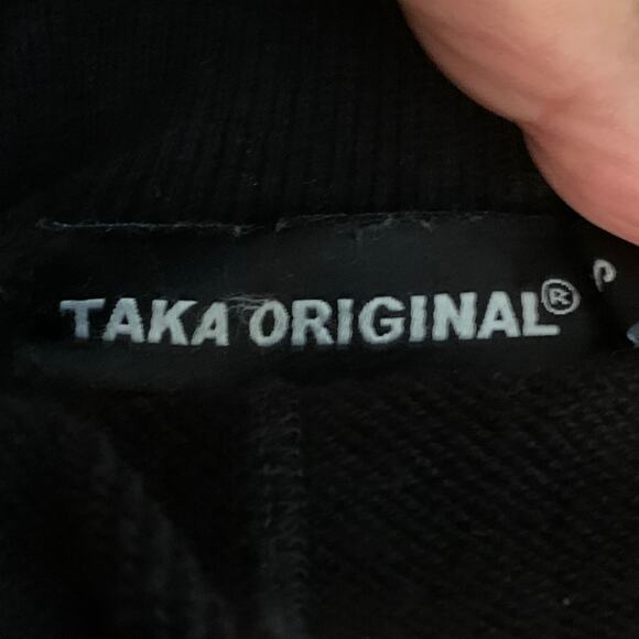 Taka Original Womens Sz Small Jogger Sweatpants Black Y2K Graphic Art Drawstring - Picture 8 of 9
